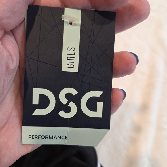 DSG Girls' Mesh Mid-Rise Shorts with White Stripes - Black Medium Sports New - Picture 5 of 10